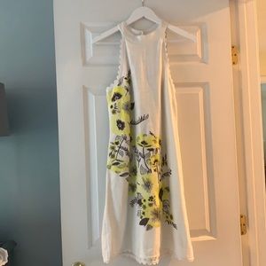 White floral anthro dress